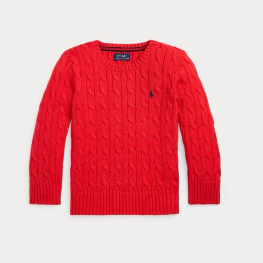 Polo by Ralph Lauren Red Cable Knit Sweater